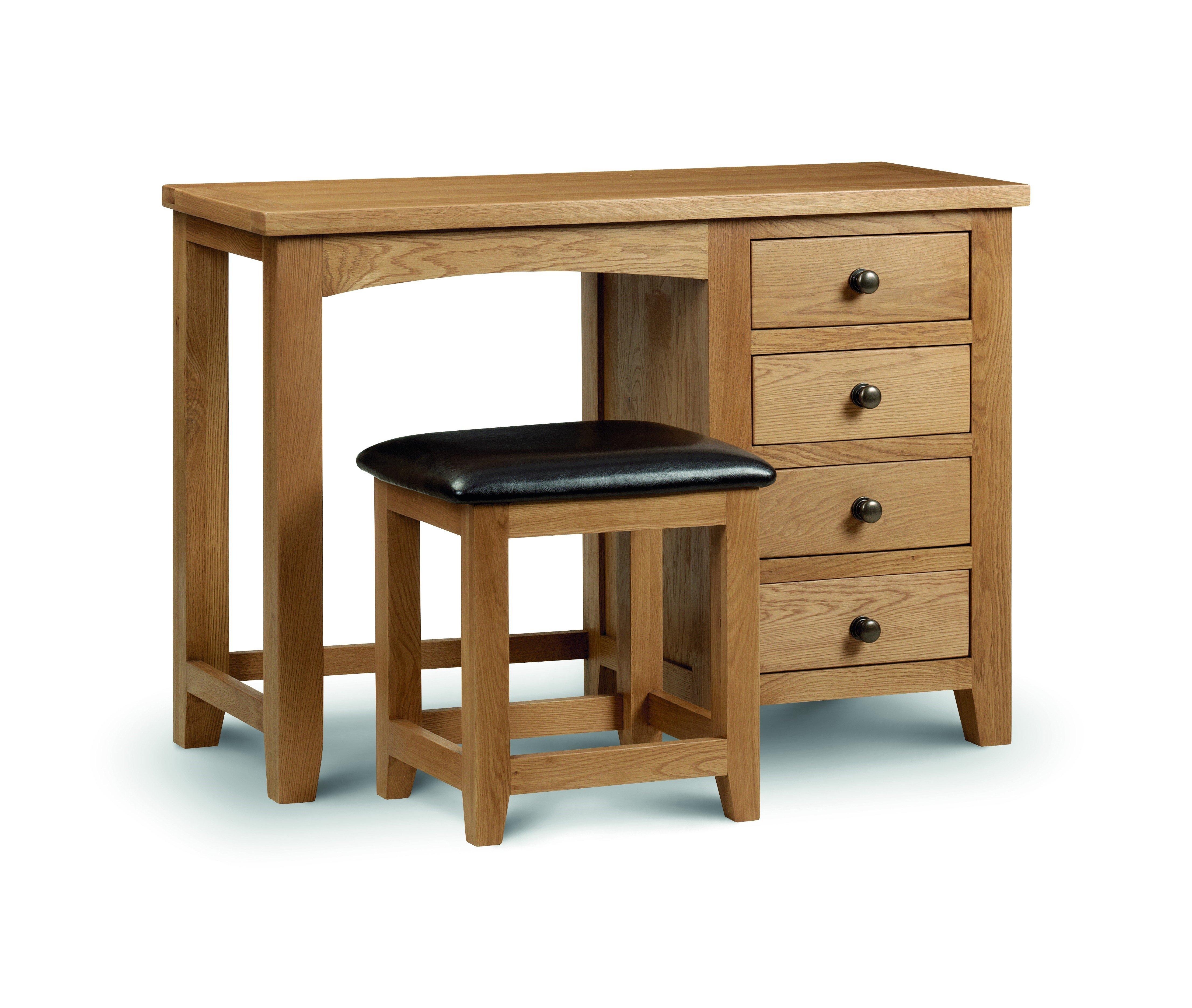 Stylish White Oak Single Pedestal Dressing Table